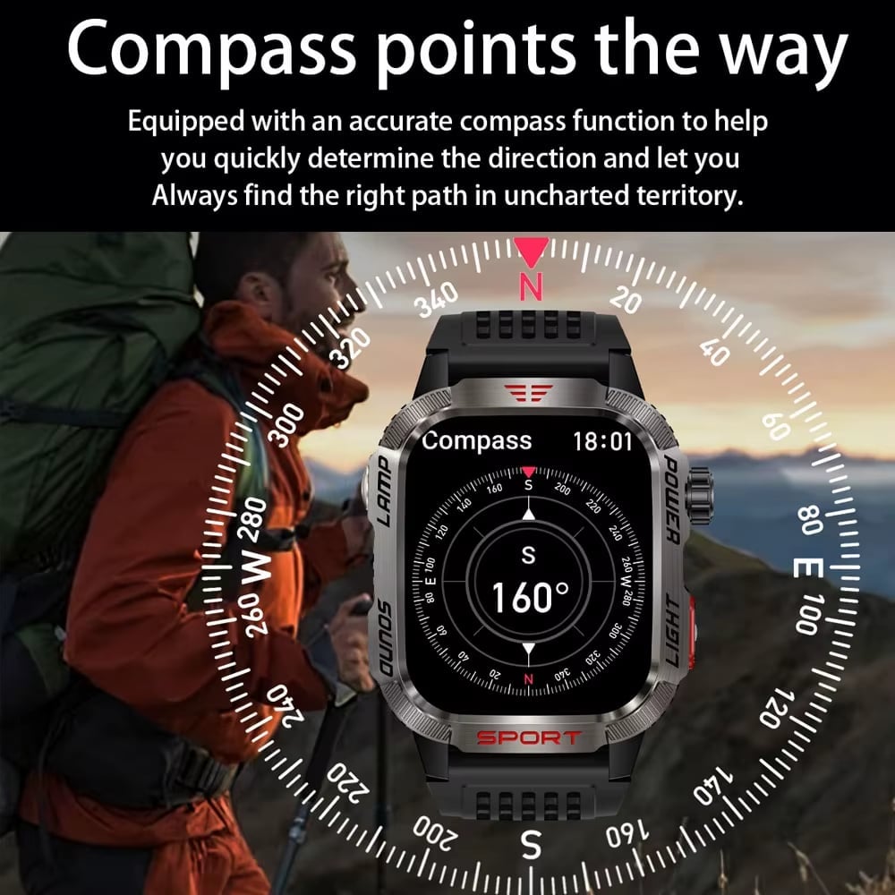 🔥LAST DAY 49% OFF-Military Outdoor Sports Smart Watch for Android & IOS