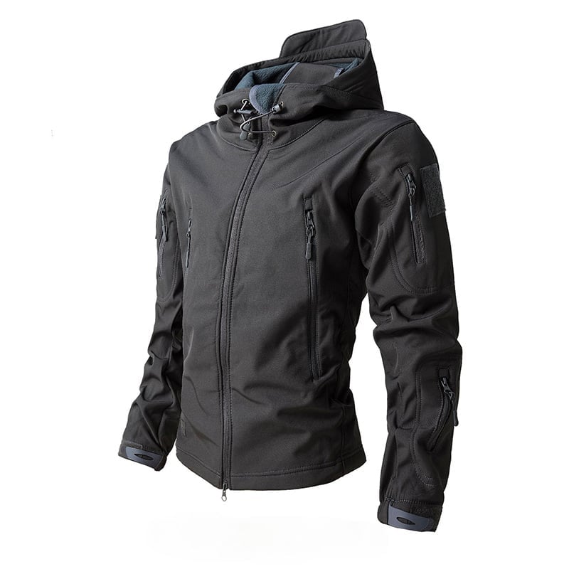 Men's Outdoor Fleece-Lined Softshell Jacket - Windproof, Waterproof & Breathable All-in-One Hiking Coat