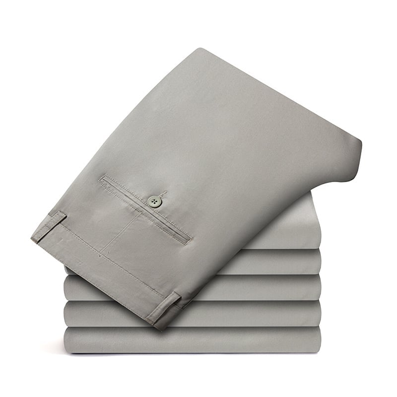 Men's Daily Straight-Fit Trousers: Soft Cotton-Blend Comfort Pants for Business & Leisure