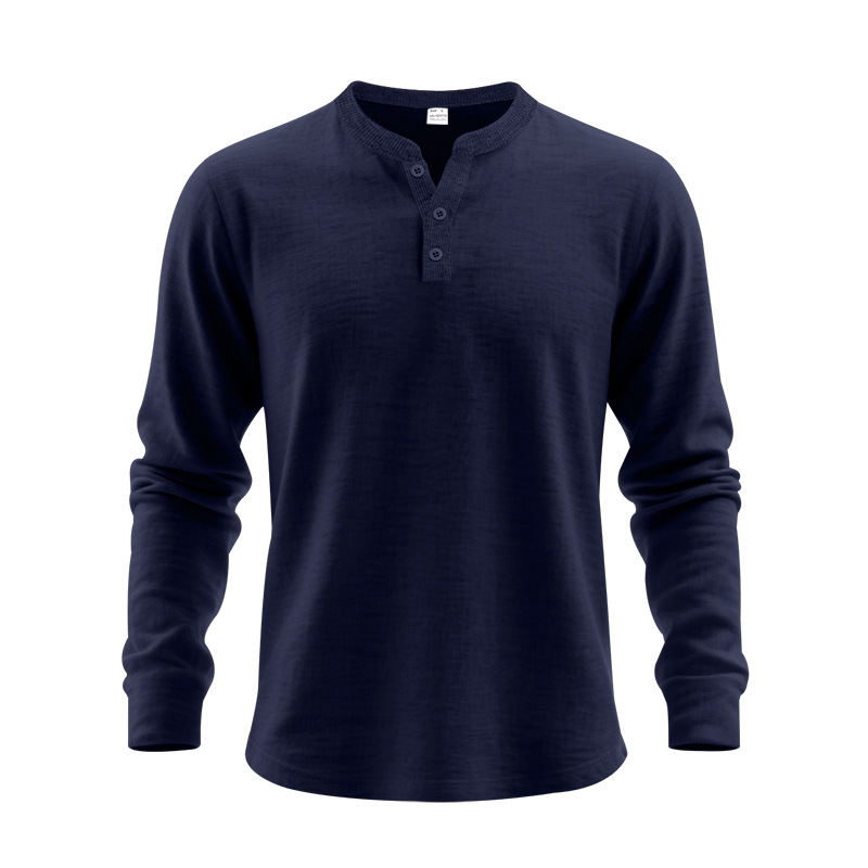 Men‘s Cotton Waffle-Knit Henley Shirt