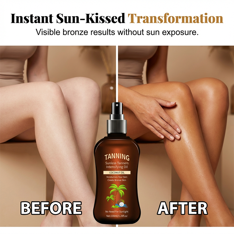 ⚡80K+ SOLD!💛Sunless Tanning Oil with Coconut Oil