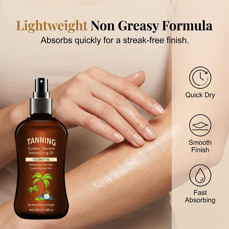 ⚡80K+ SOLD!💛Sunless Tanning Oil with Coconut Oil