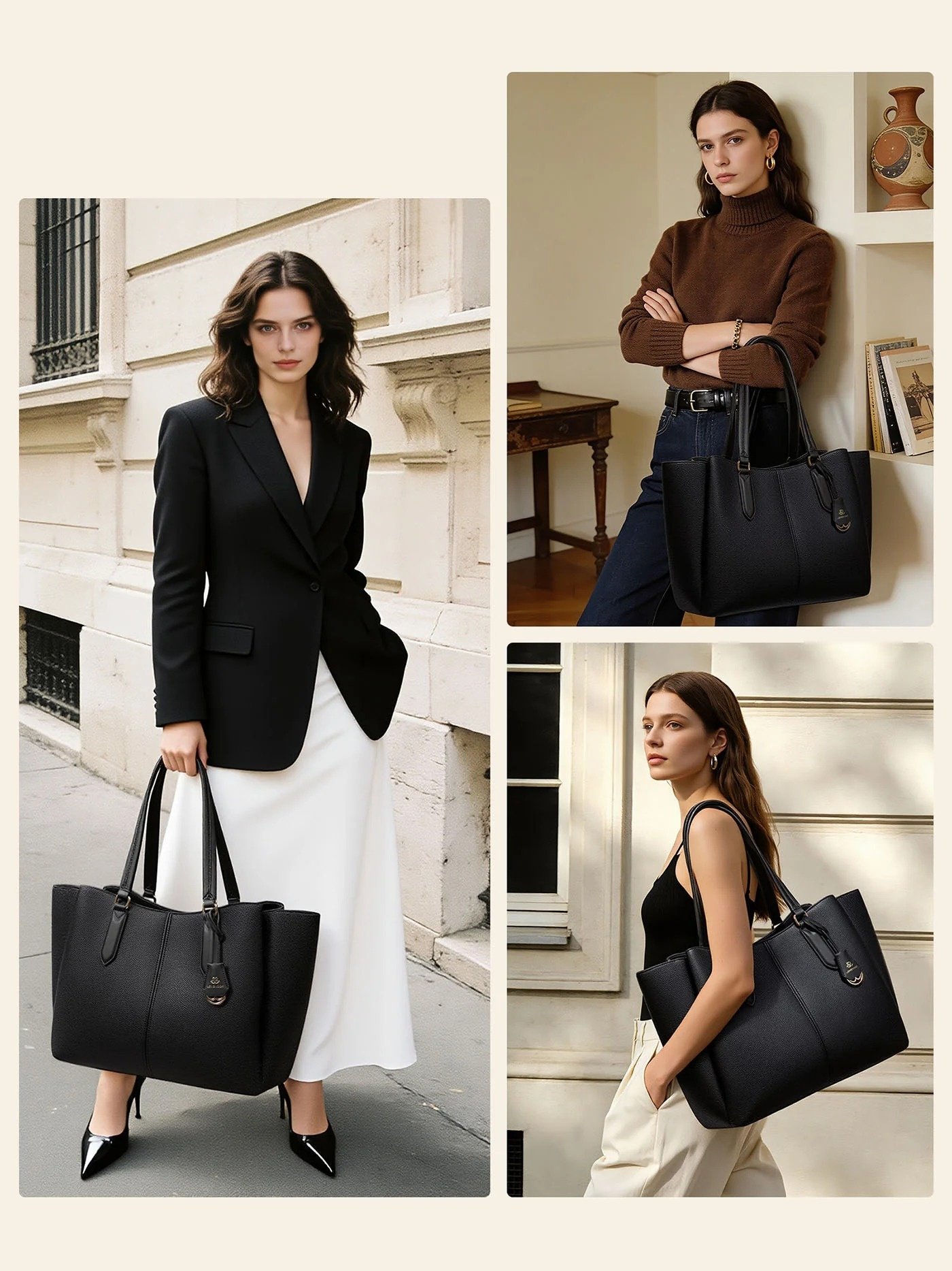 💼Laptop Tote Bag – Triple Compartments, Fits 15.6" & 17.3" Laptops🔥Buy 2 Free Shipping（Handcrafted with care）