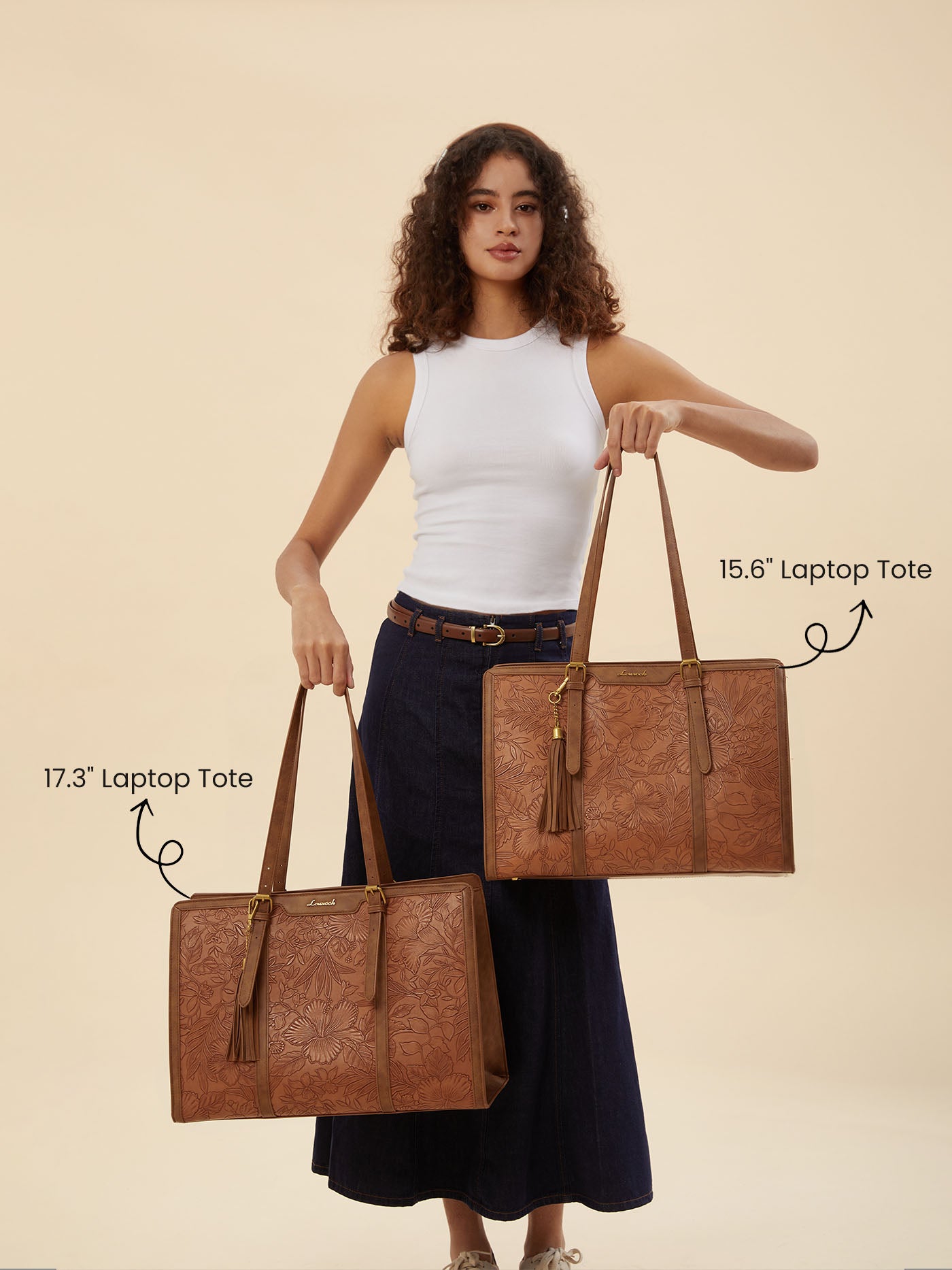 💼Vintage Embossed Leather Laptop Tote, 15.6" 17.3"Laptops🔥（Handcrafted with care）As an added bonus, this messenger bag comes with a clutch bag.