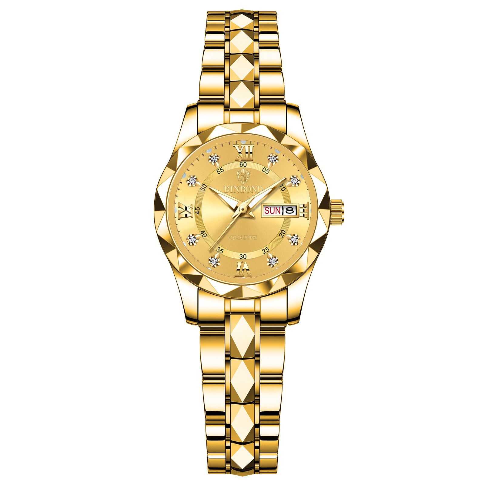 🔥LAST DAY 50% OFF---Men‘s Business Fashion Rhinestone Analog Quartz Watch | Stainless Steel 30M Waterproof with Calendar