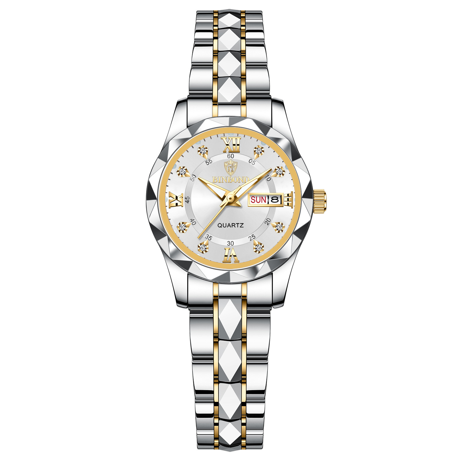 🔥LAST DAY 50% OFF---Men‘s Business Fashion Rhinestone Analog Quartz Watch | Stainless Steel 30M Waterproof with Calendar