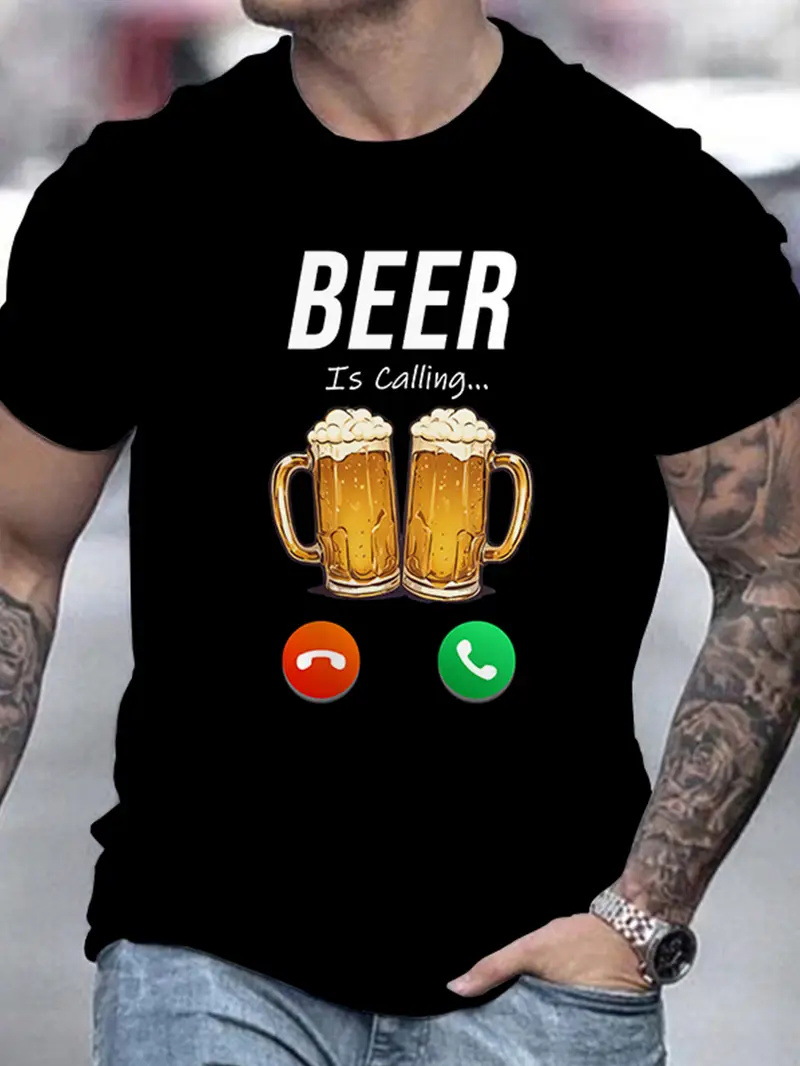 🔥LAST DAY 50% OFF---Men‘s Regular Fit Letter Graphic Tee | 100% Cotton Crewneck T-Shirt for Summer Daily Wear