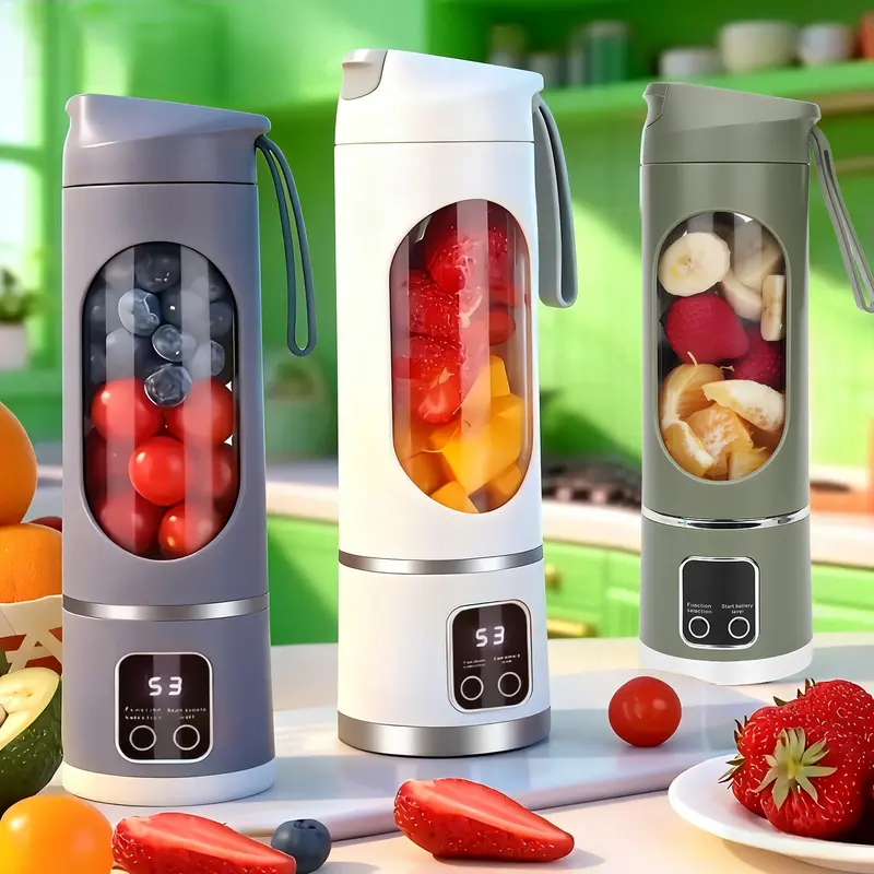 Portable Wireless Juicer | 450ml Large Capacity, 12-Blade Stainless Steel, 3 Juicing Modes, USB-C Rechargeable – Perfect for Travel, Gym & Home