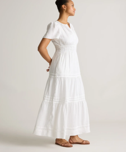 Vestido largo escalonado 100% lino europeo