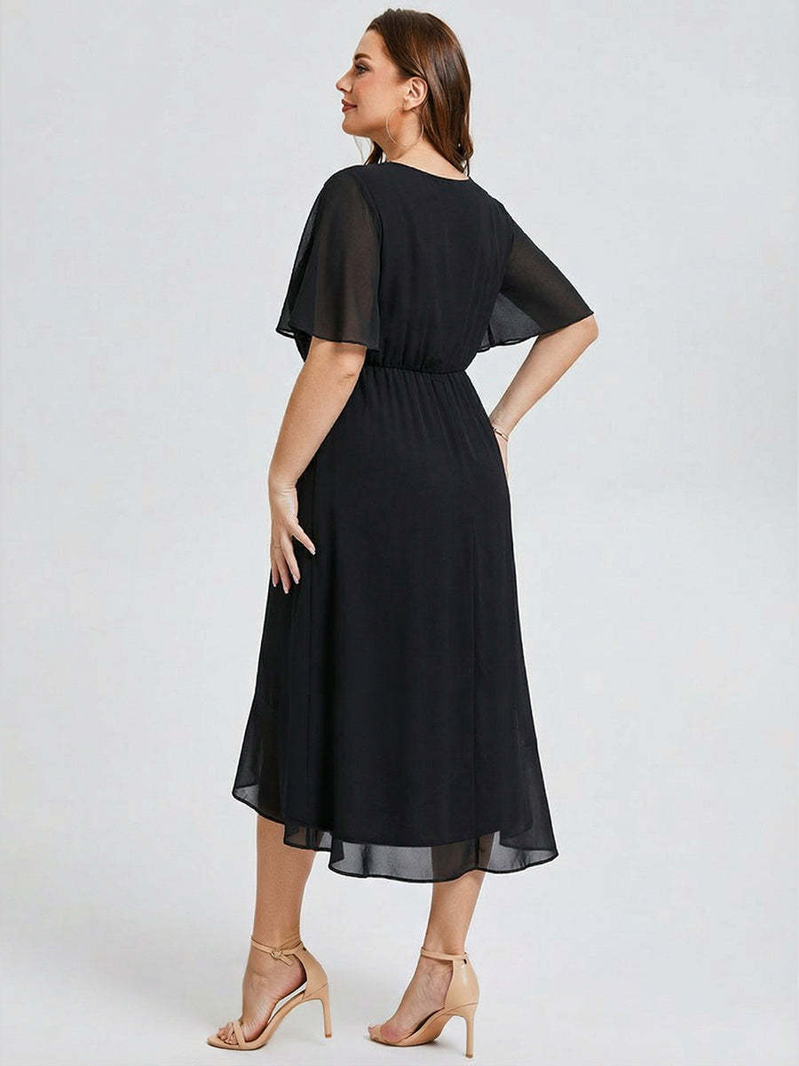 Vestido de gasa de sirena floral de talla grande