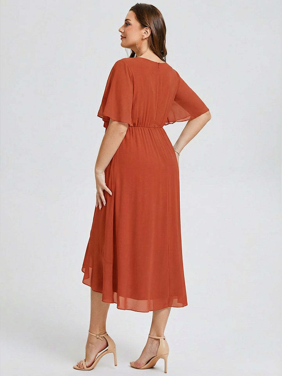 Vestido de gasa de sirena floral de talla grande