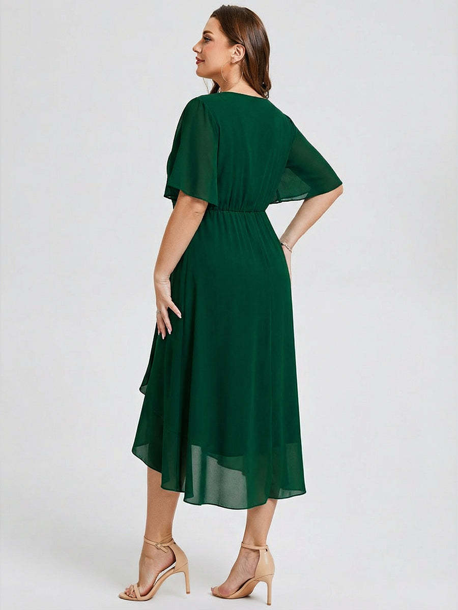 Vestido de gasa de sirena floral de talla grande