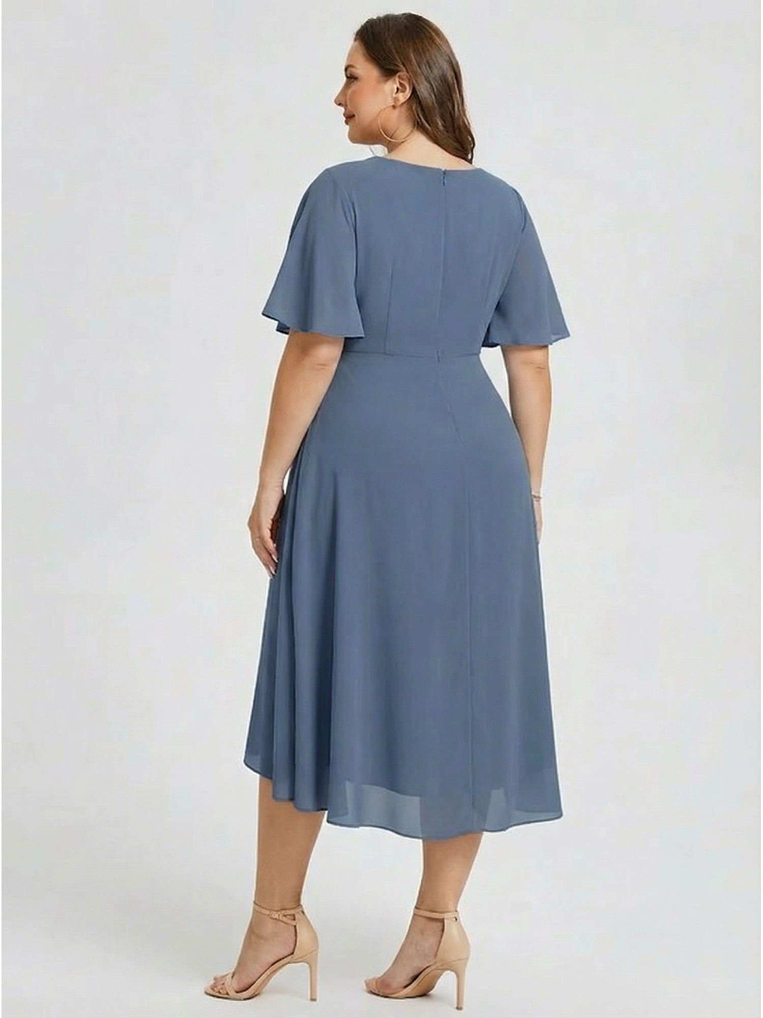 Vestido de gasa de sirena floral de talla grande