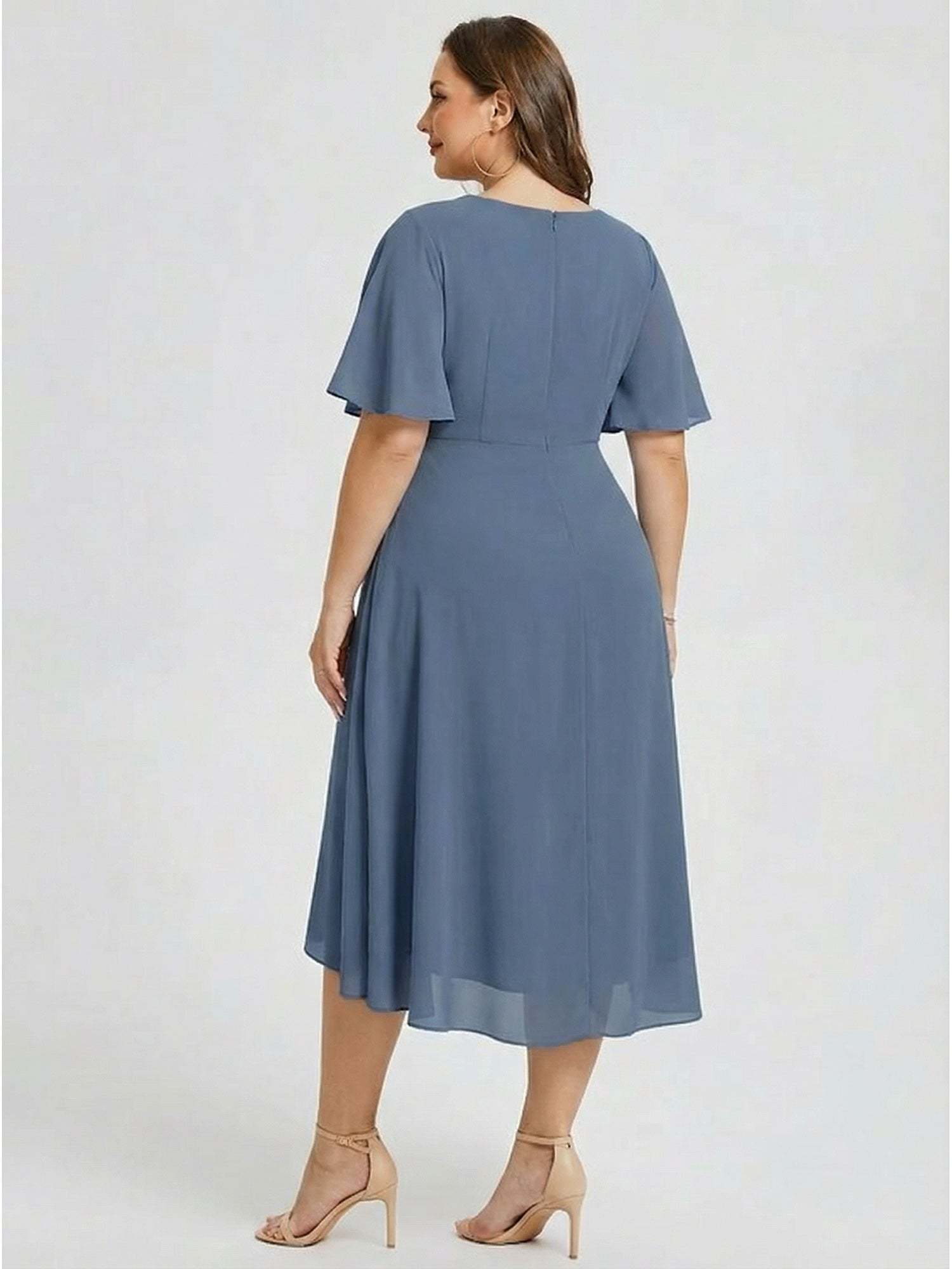 Vestido de gasa de sirena floral de talla grande