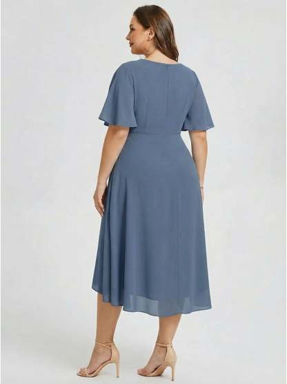 Vestido de gasa de sirena floral de talla grande