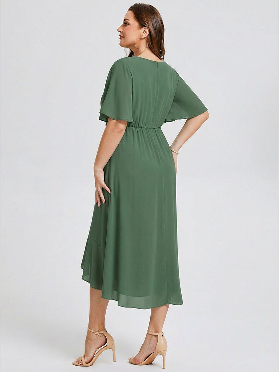 Vestido de gasa de sirena floral de talla grande