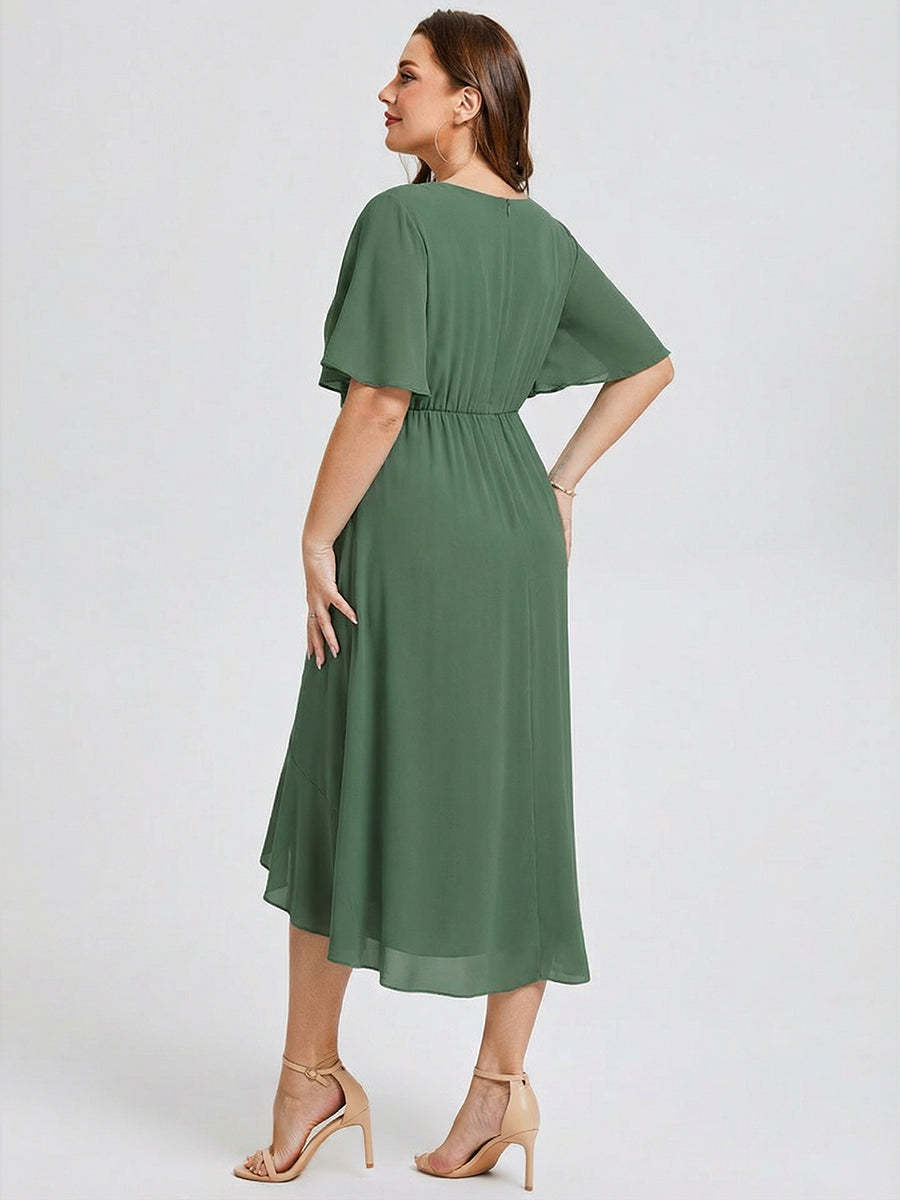 Vestido de gasa de sirena floral de talla grande