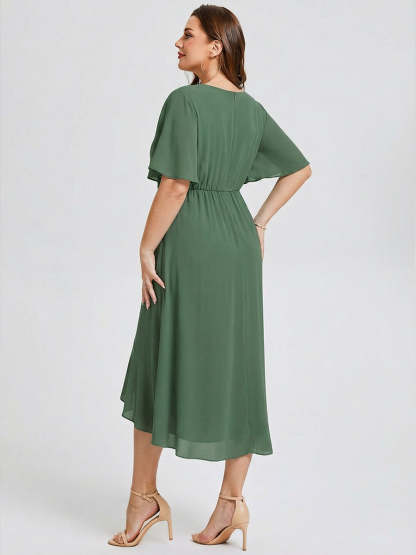 Vestido de gasa de sirena floral de talla grande