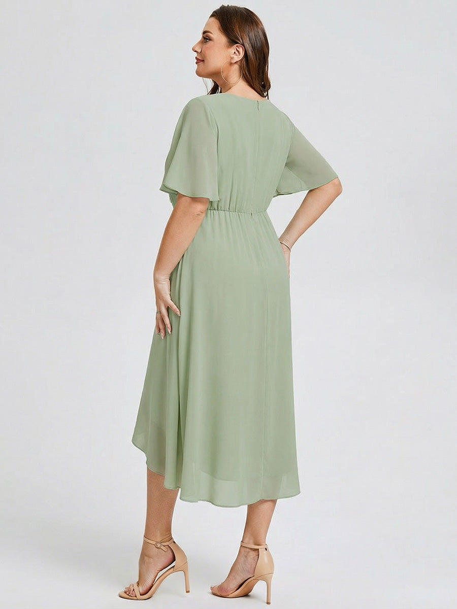 Vestido de gasa de sirena floral de talla grande