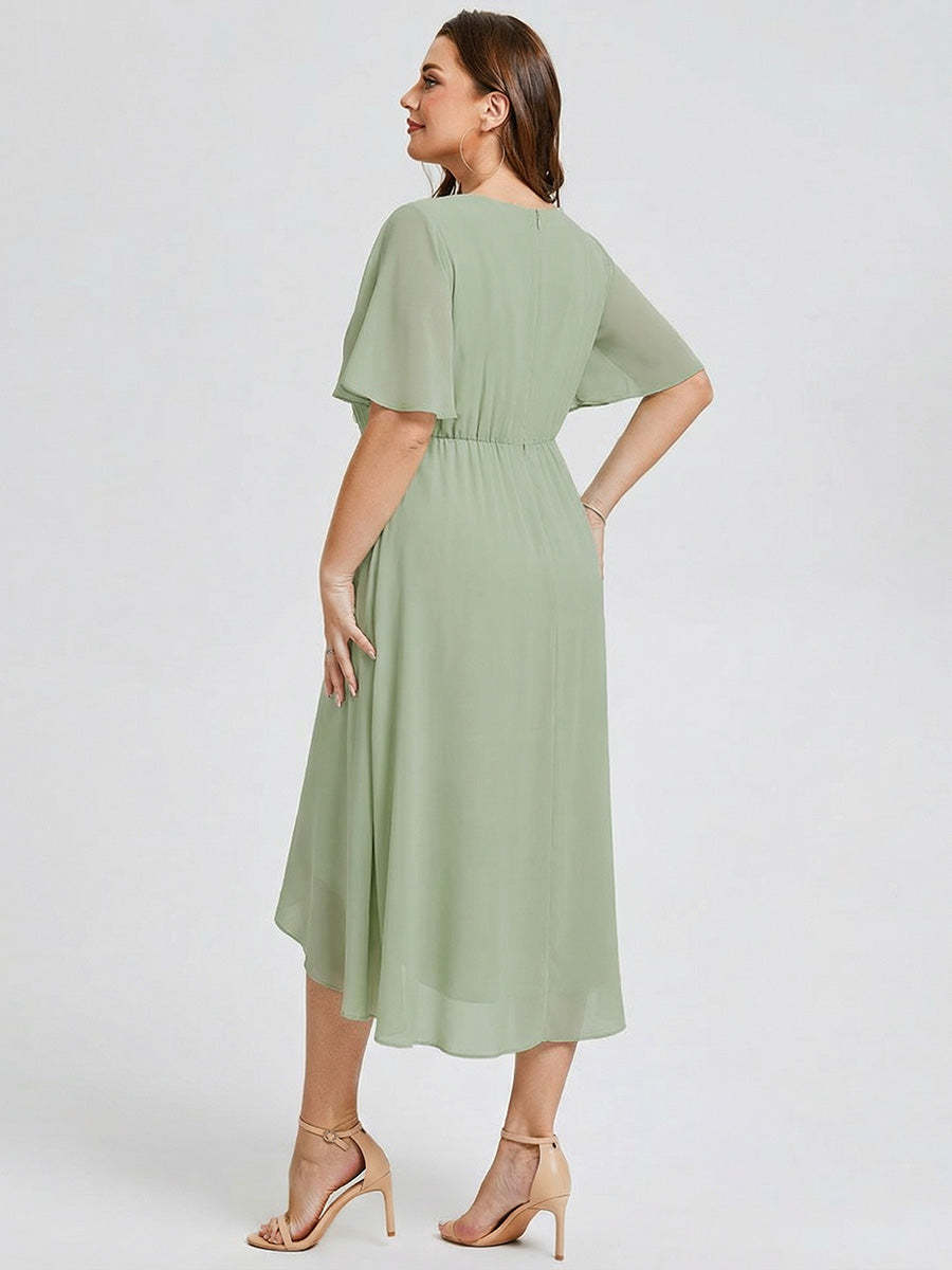 Vestido de gasa de sirena floral de talla grande