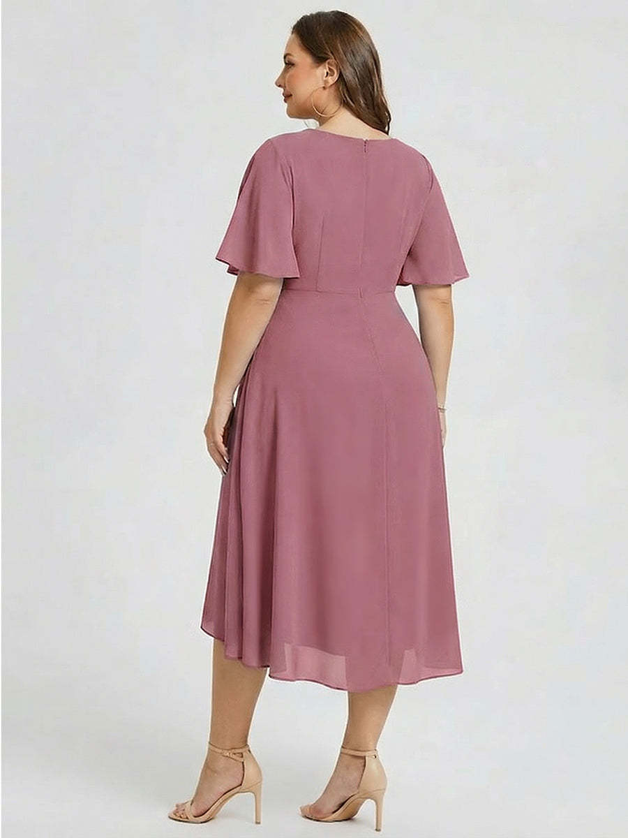 Vestido de gasa de sirena floral de talla grande