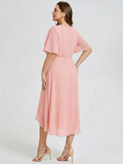 Vestido de gasa de sirena floral de talla grande