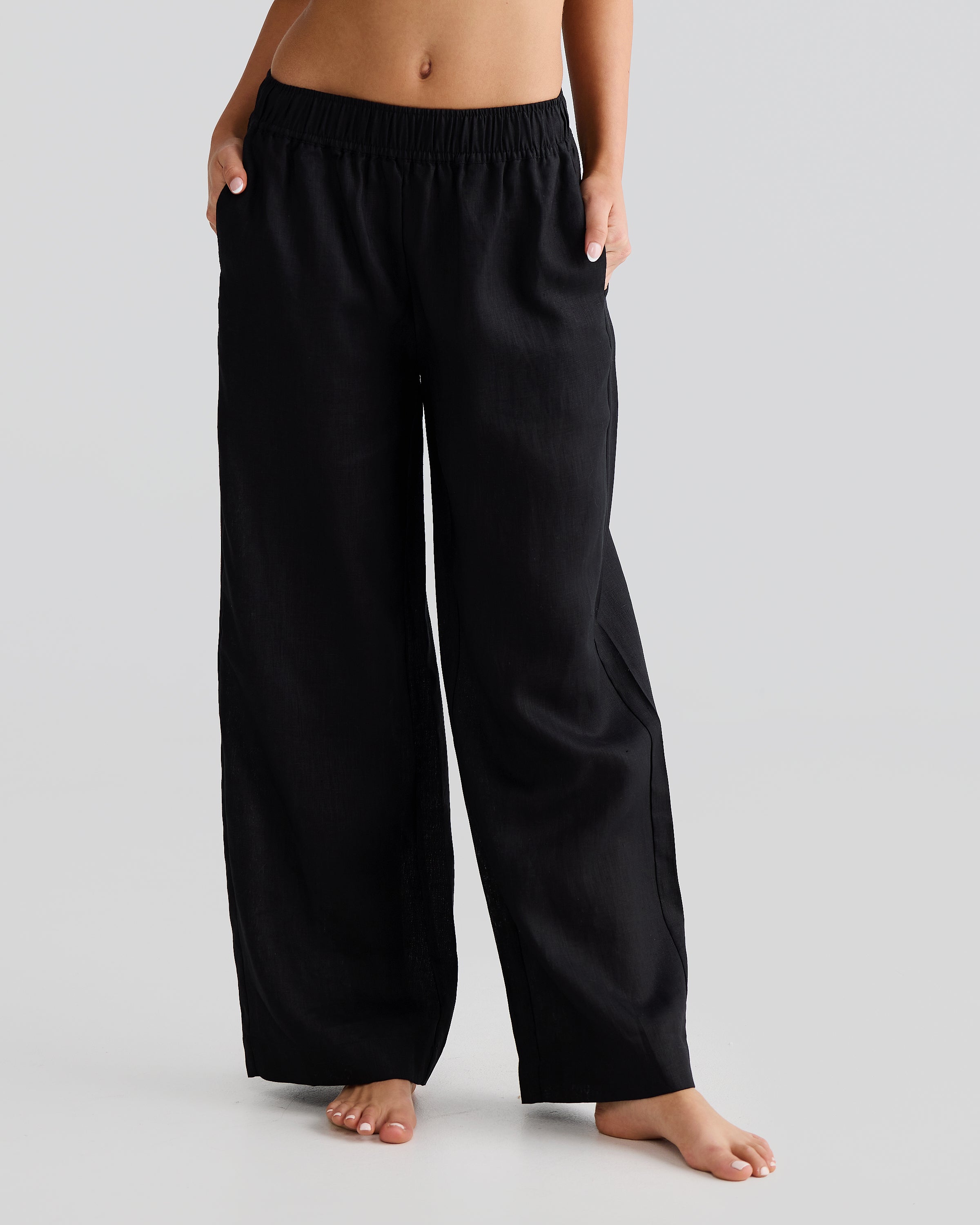 Pantalones negros de lino