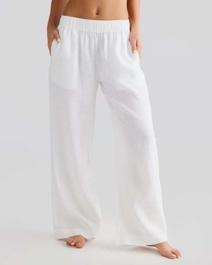 Pantalones de lino blancos