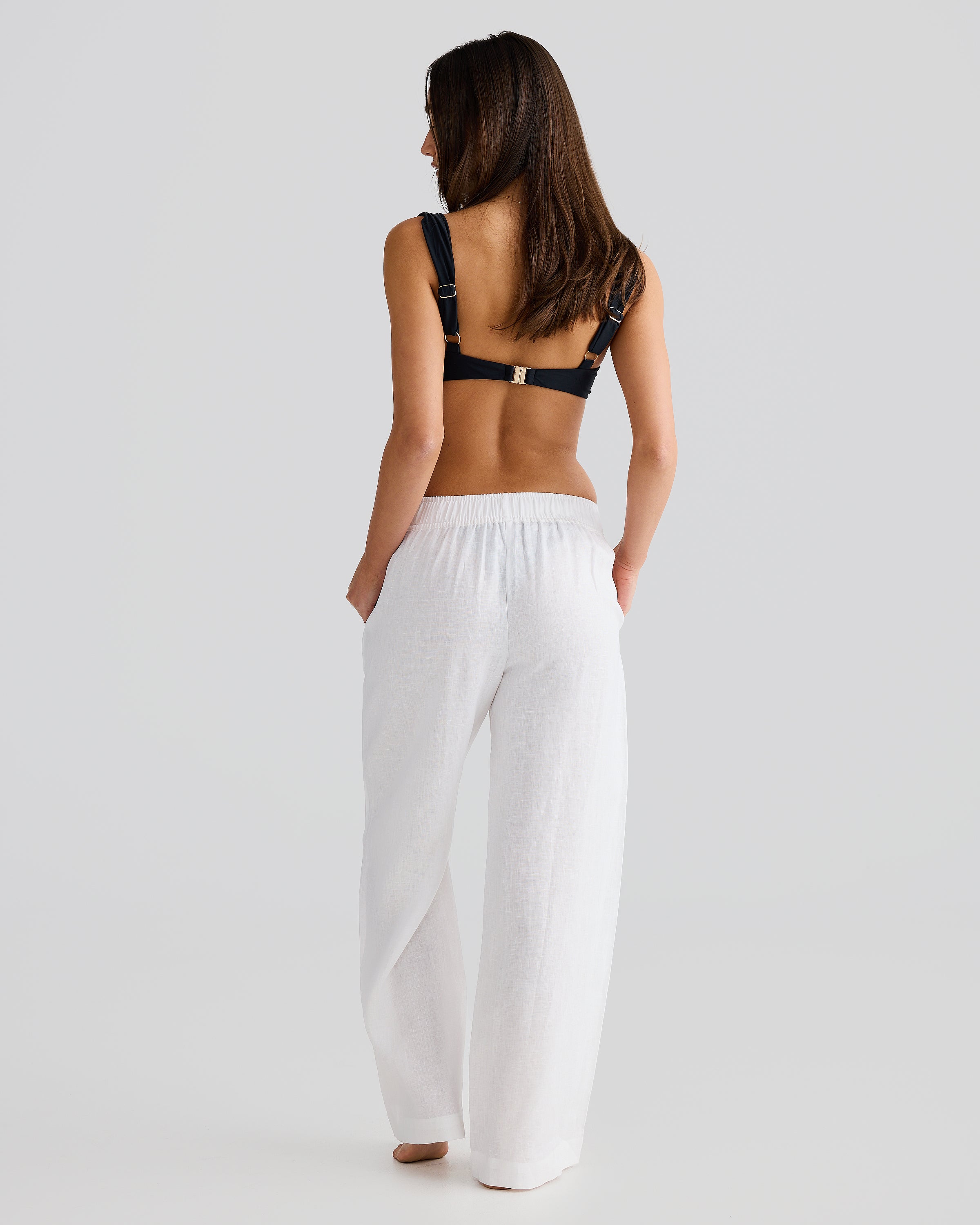 Pantalones de lino blancos