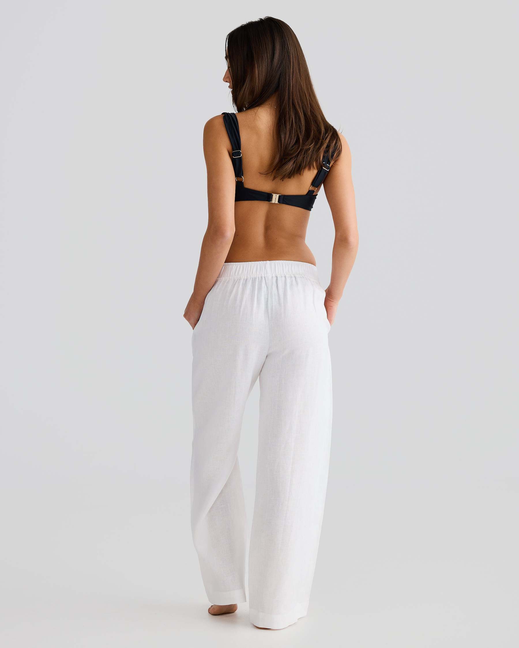 Pantalones de lino blancos