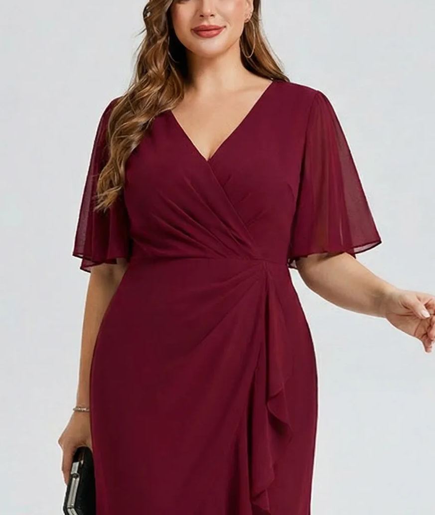 Vestido de gasa de sirena floral de talla grande