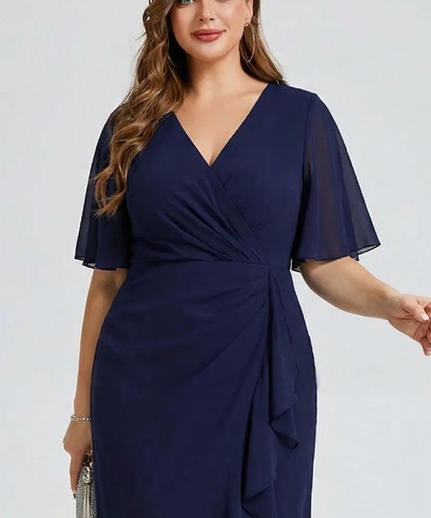 Vestido de gasa de sirena floral de talla grande