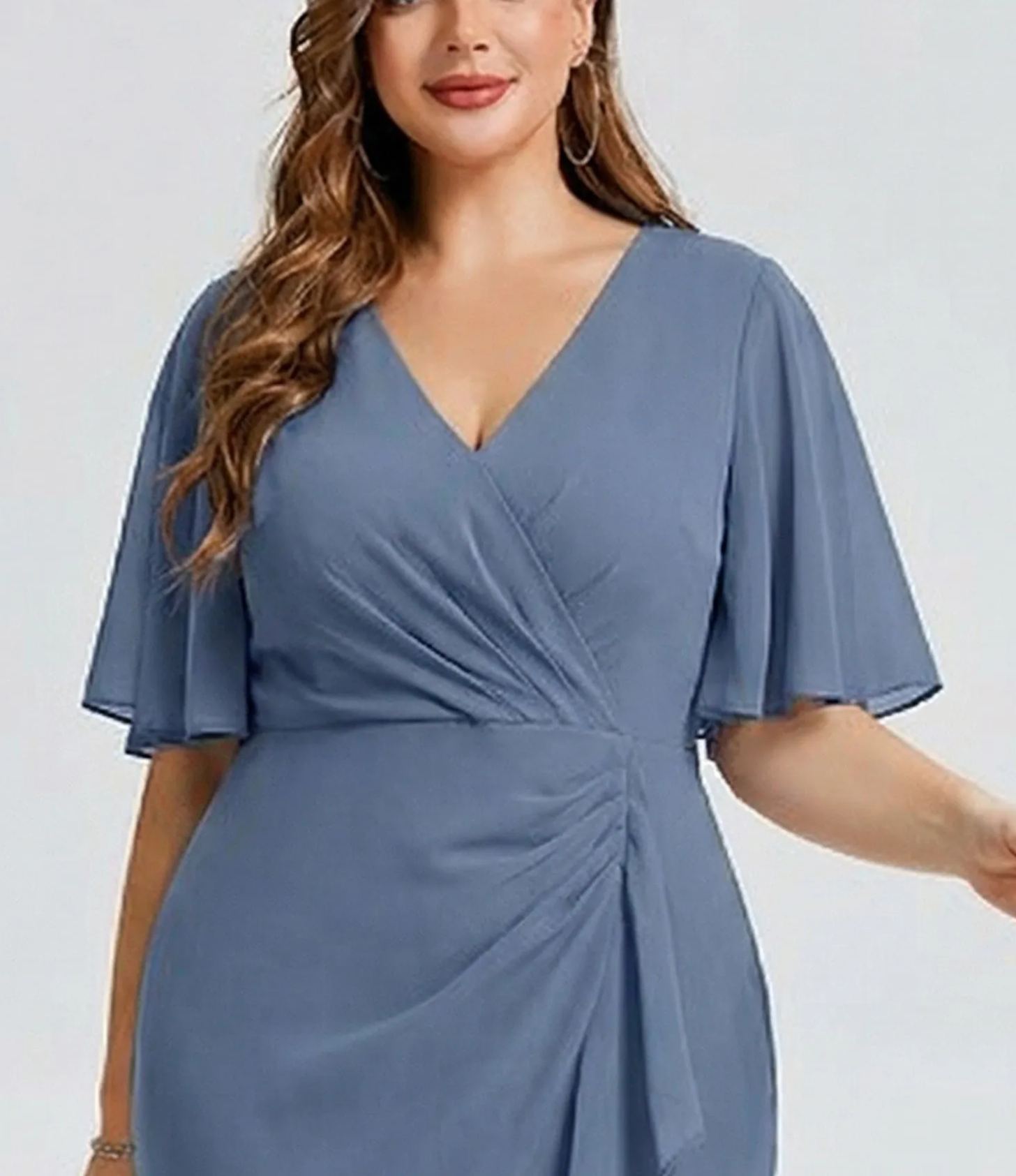 Vestido de gasa de sirena floral de talla grande