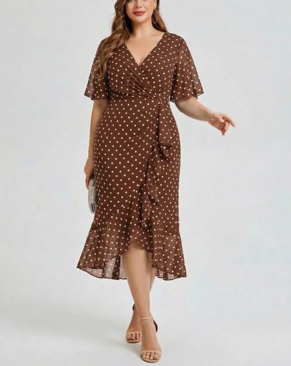Vestido de gasa de sirena floral de talla grande
