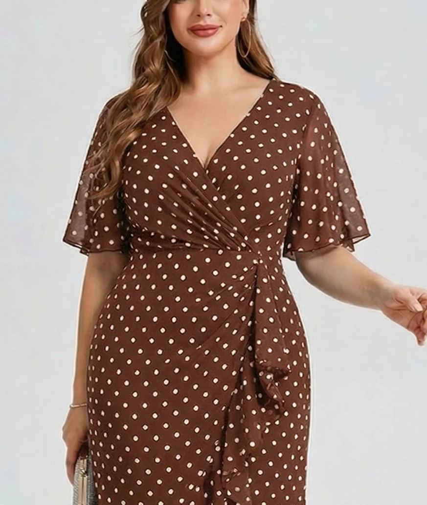 Vestido de gasa de sirena floral de talla grande