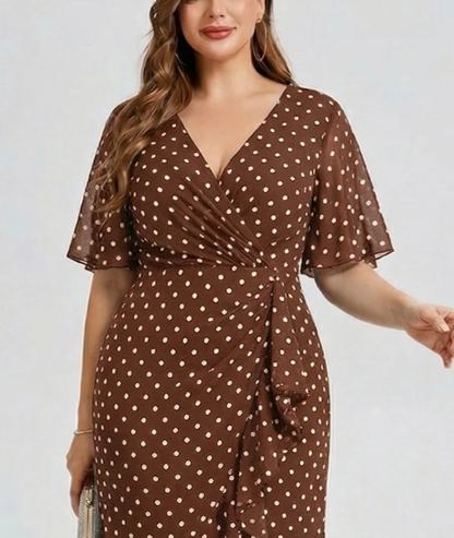 Vestido de gasa de sirena floral de talla grande