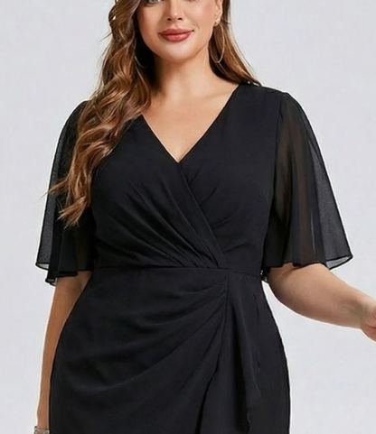 Vestido de gasa de sirena floral de talla grande