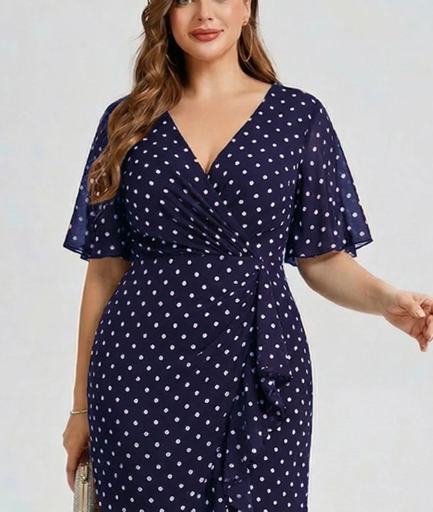 Vestido de gasa de sirena floral de talla grande