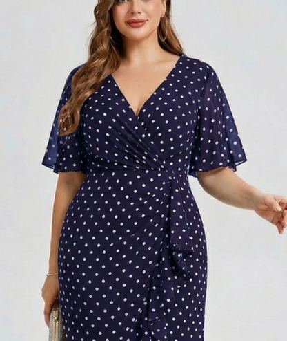 Vestido de gasa de sirena floral de talla grande