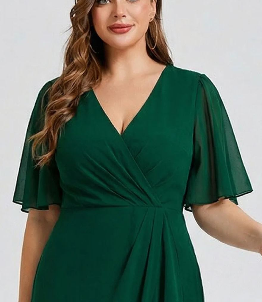 Vestido de gasa de sirena floral de talla grande