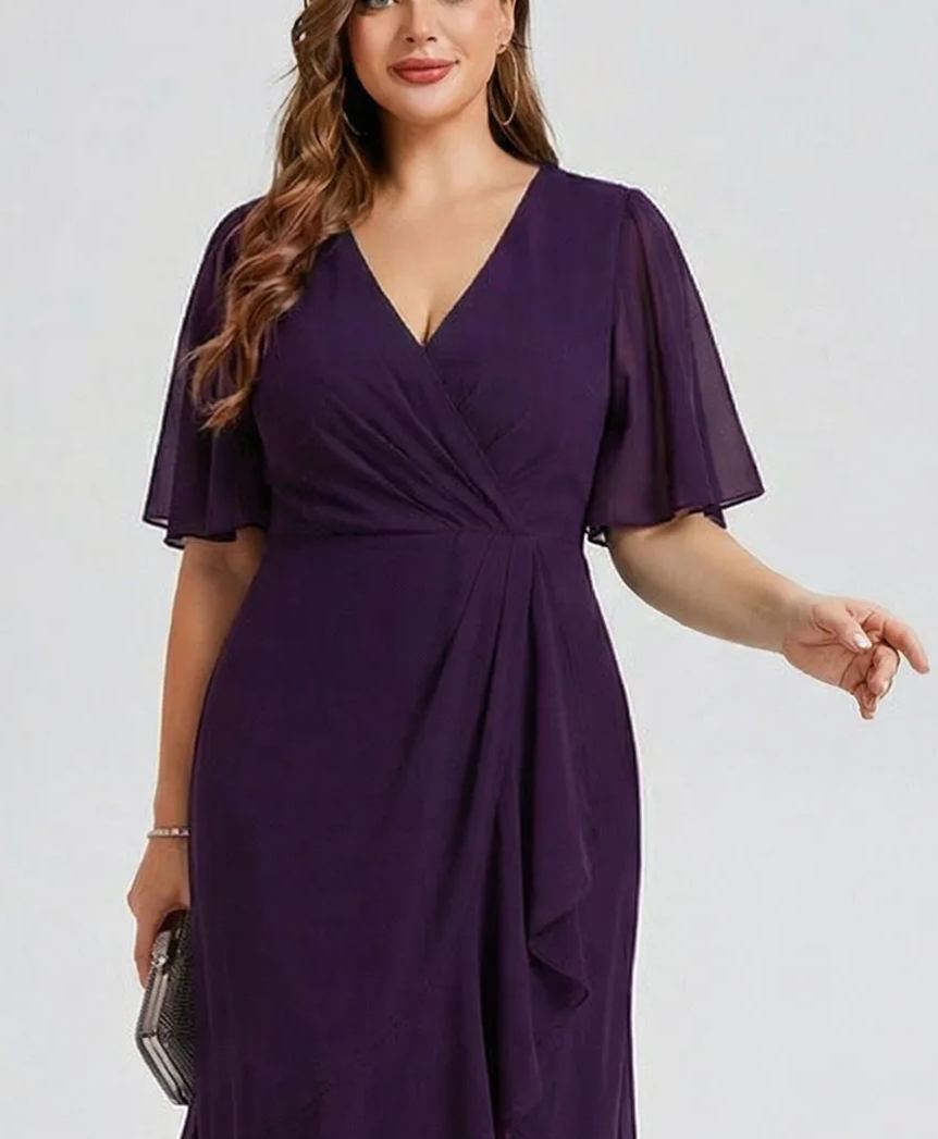 Vestido de gasa de sirena floral de talla grande