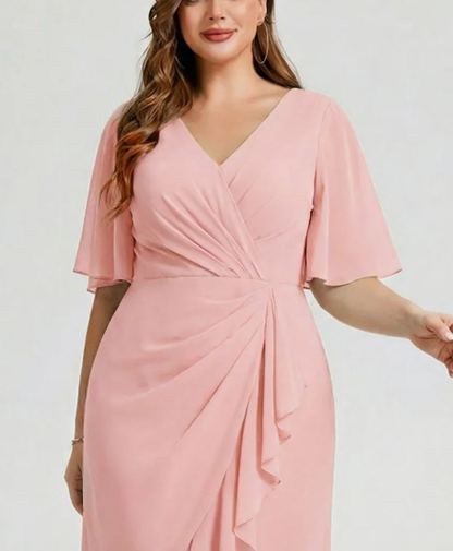 Vestido de gasa de sirena floral de talla grande