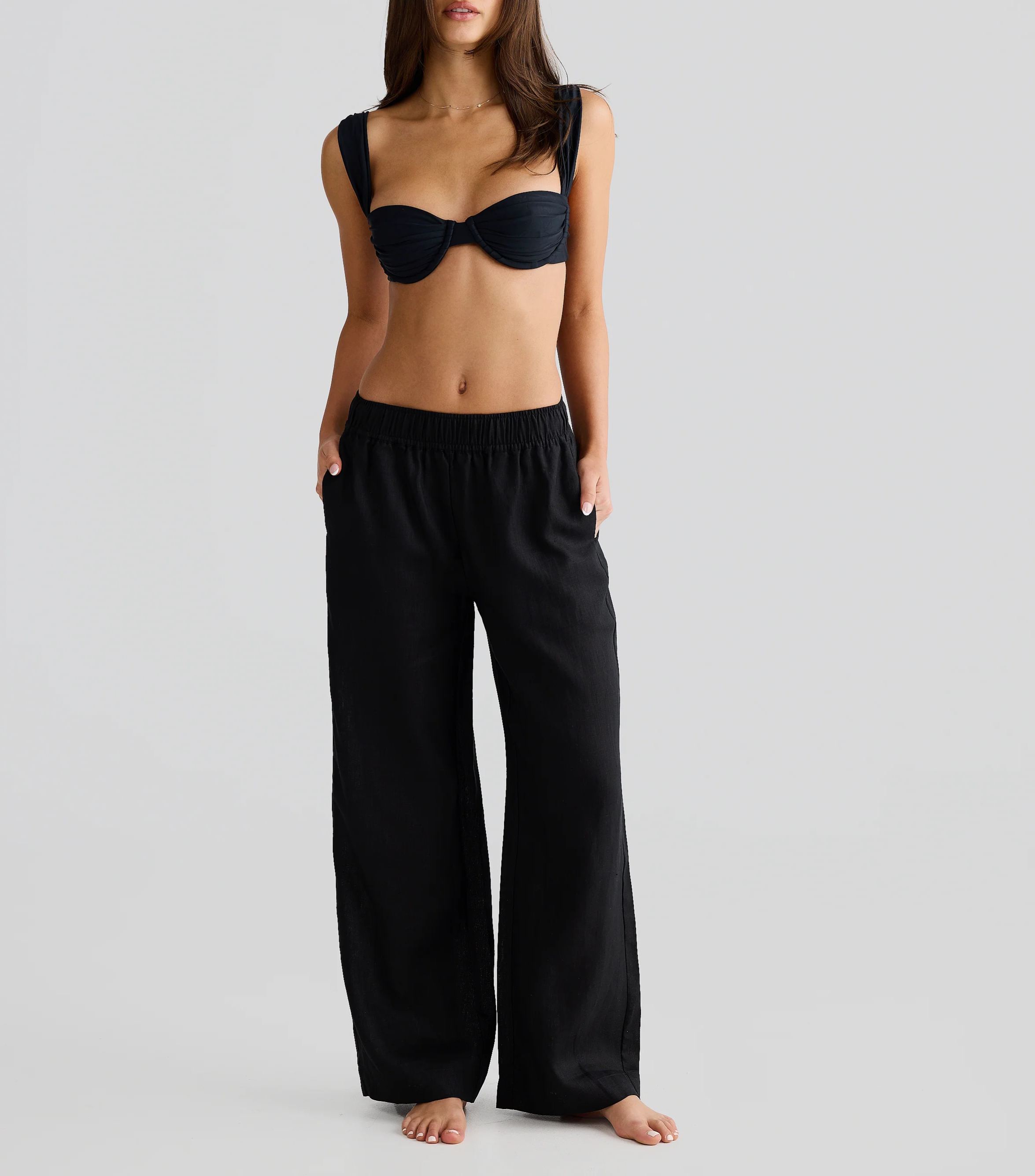 Pantalones negros de lino
