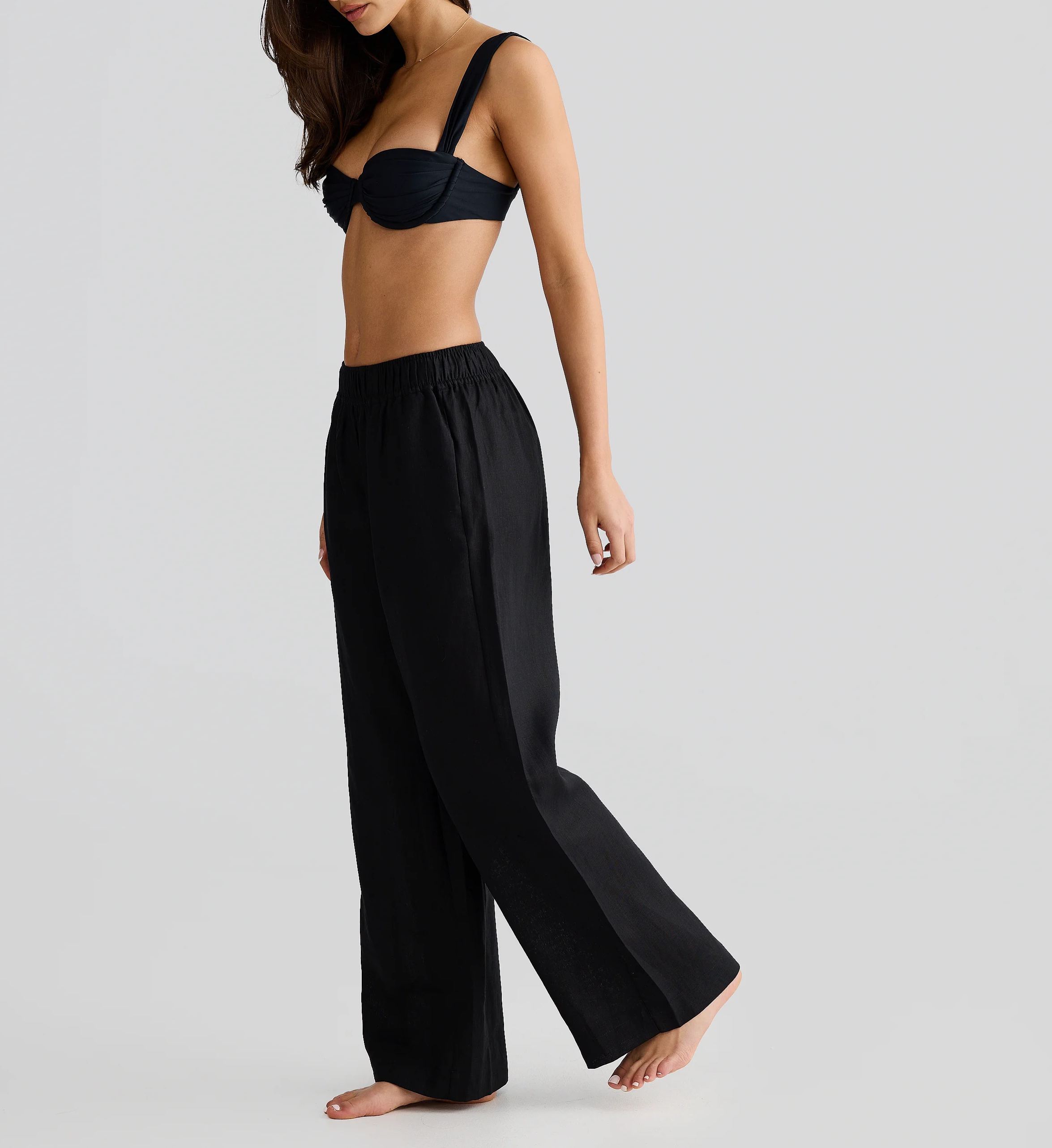 Pantalones negros de lino