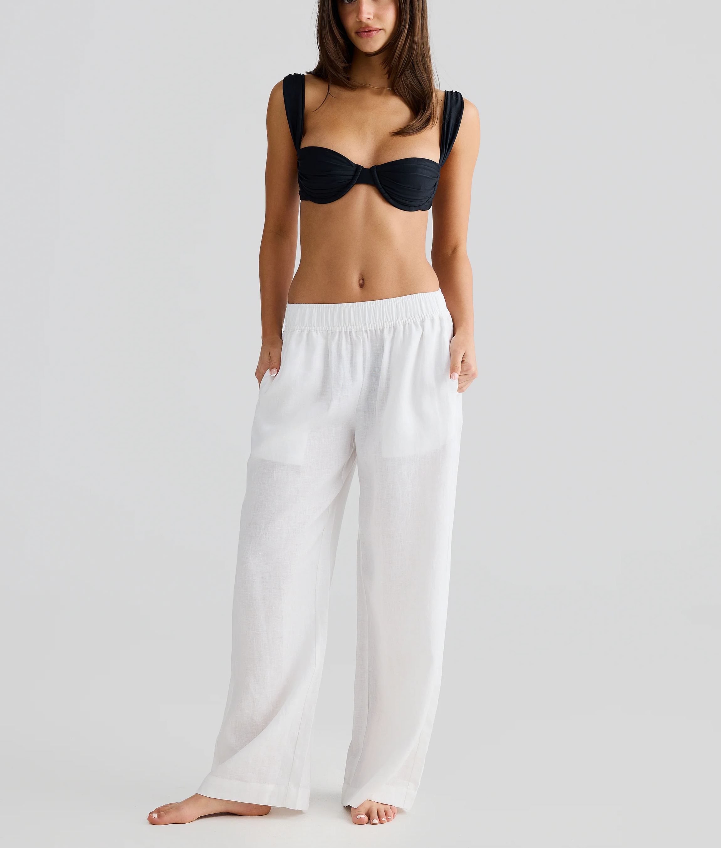 Pantalones de lino blancos
