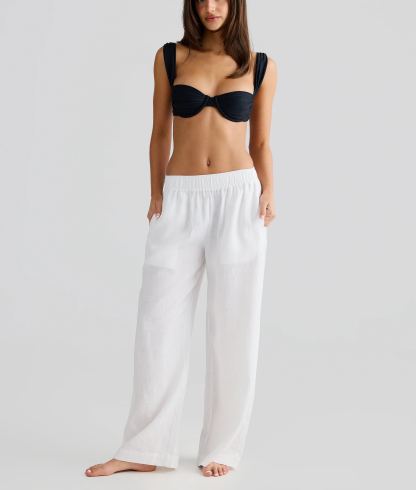 Pantalones de lino blancos