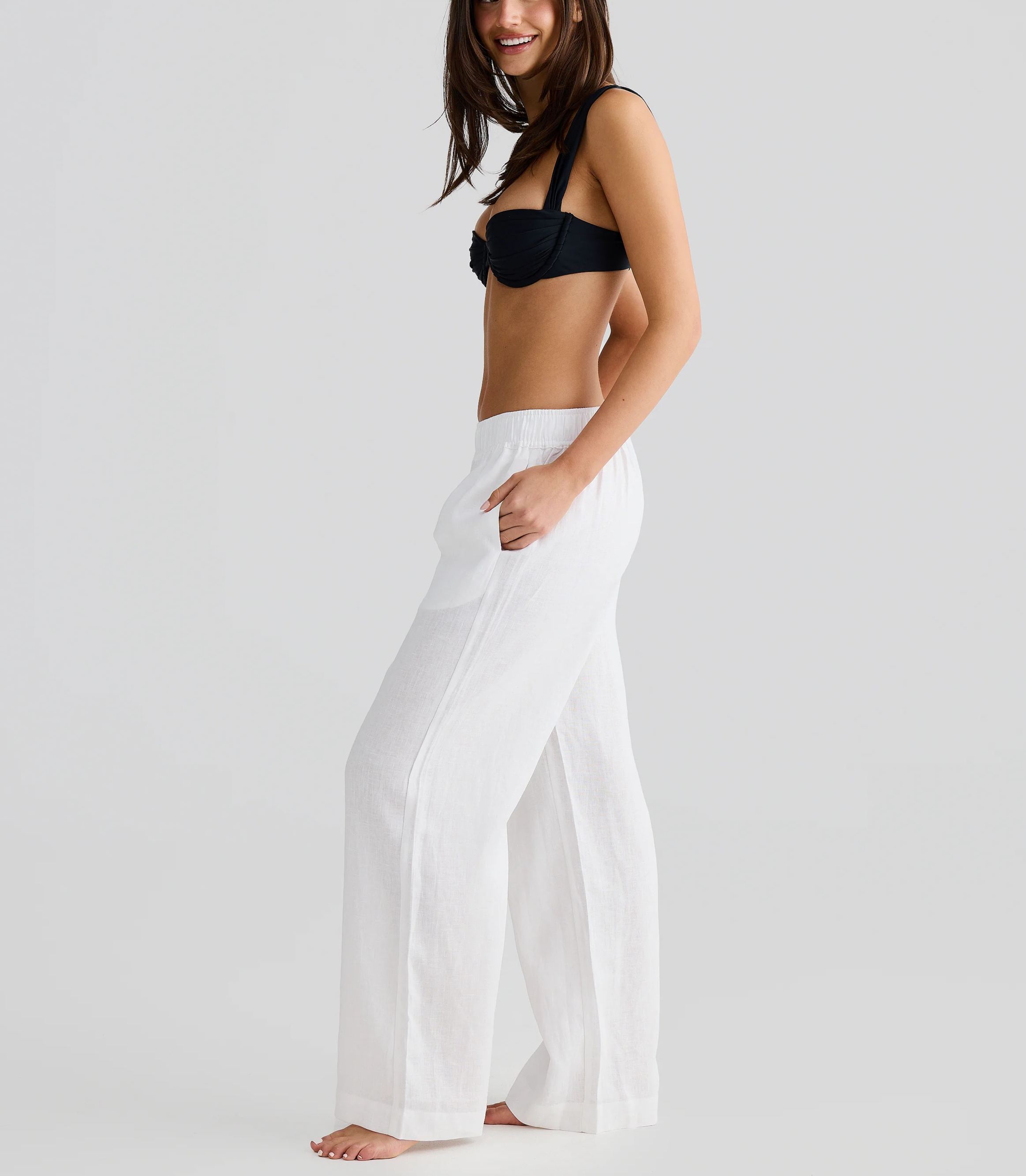 Pantalones de lino blancos