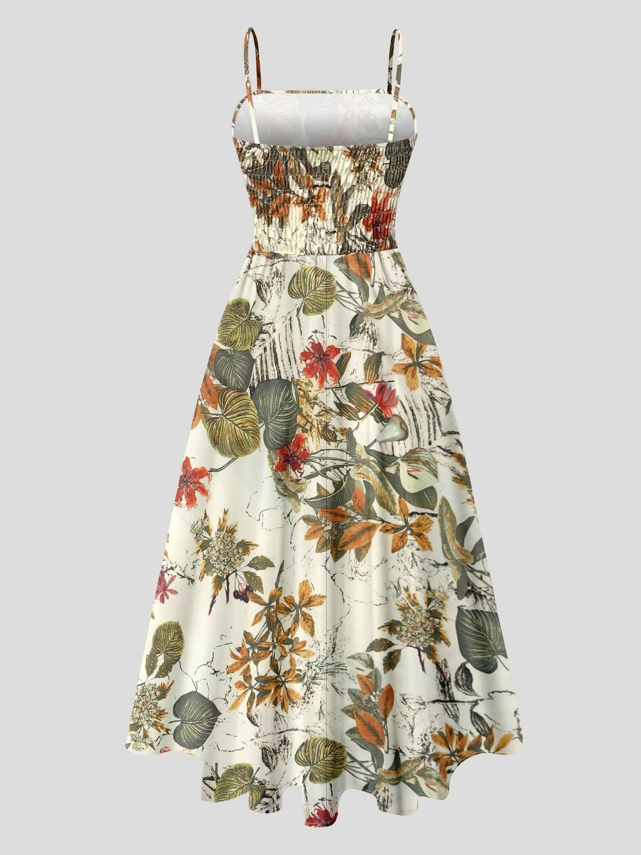 Conjunto de 2 piezas para mujer, chic y sencillo: Cárdigan de canalé fino combinado con vestido estampado de tirantes finos.