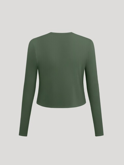 Conjunto de 2 piezas para mujer, chic y sencillo: Cárdigan de canalé fino combinado con vestido estampado de tirantes finos.