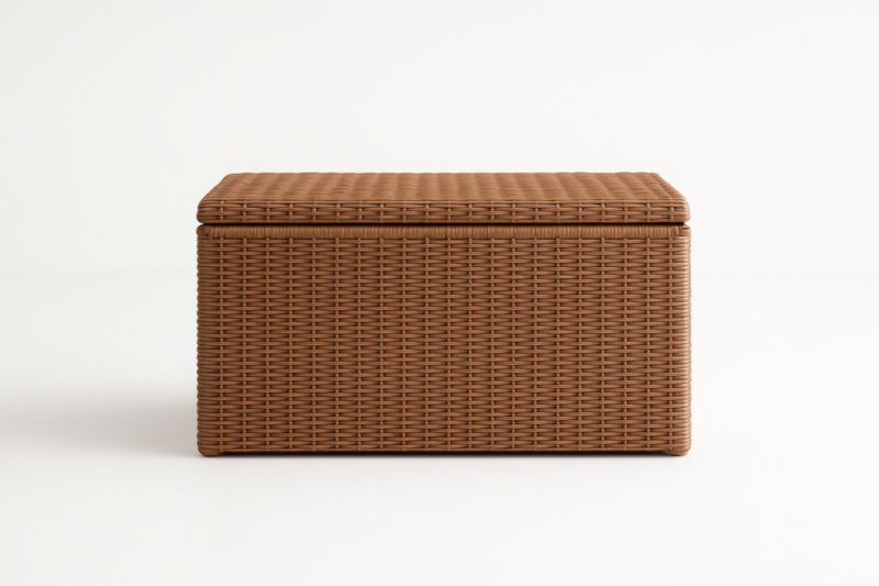 Coffre de Rangement Rectangulaire Résine Tressée 120x60x50cm